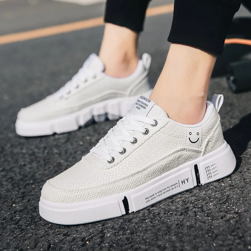 Мужские парусиновые кроссовки Летние повседневные дышащие из льна для тенниса