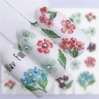 1 sheet summer series nail water decals flower fruit pattern tranfer sticker nail art decoration