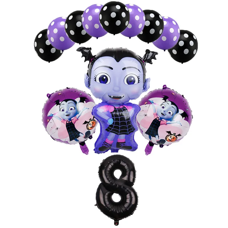 8 12 и 6 шт./партия, Vampirina, Набор цифр, вечерние шары на день рождения, декор из гелиевой фольги, вечерние воздушные шары на Хэллоуин, детские игрушки, Globos - Цвет: 8