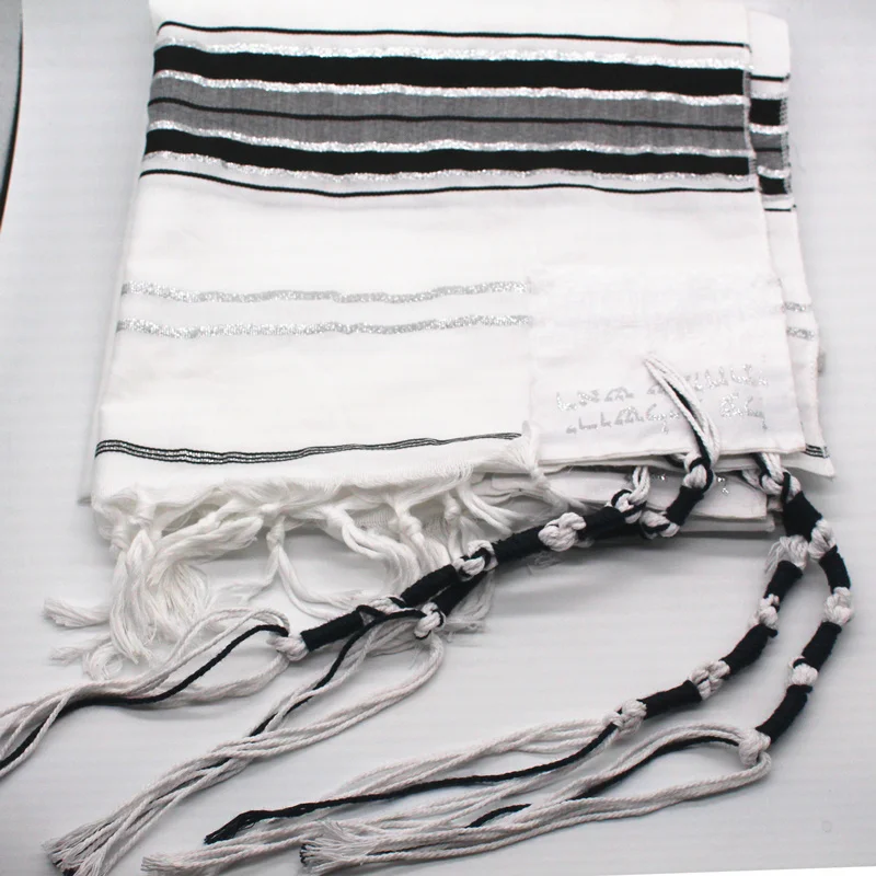 74x55 дюймов Большой черный талитс иудейский Tallit Шейла иврит | Аксессуары для