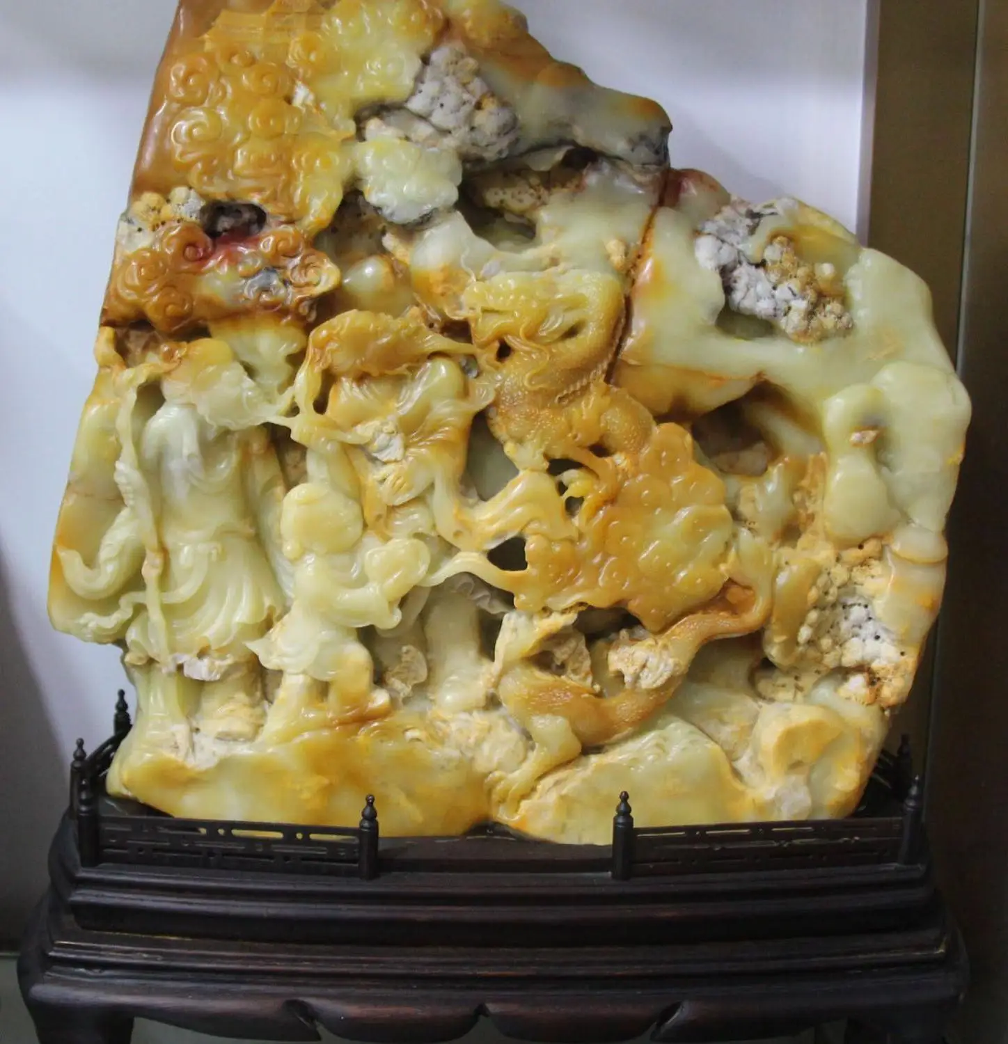 16 &quotнатуральный камень Shoushan старый человек Рисование Дракон добавляя глаза Tongzi