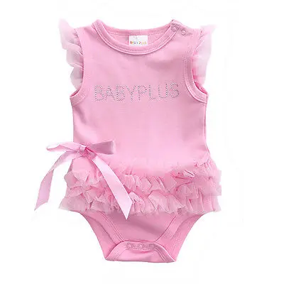 Одежда для маленьких девочек костюм-боди без рукавов с принтом розовых букв