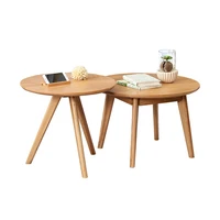 oak solid wood round coffee table japanese style living room round log nordic small apartment combination round table