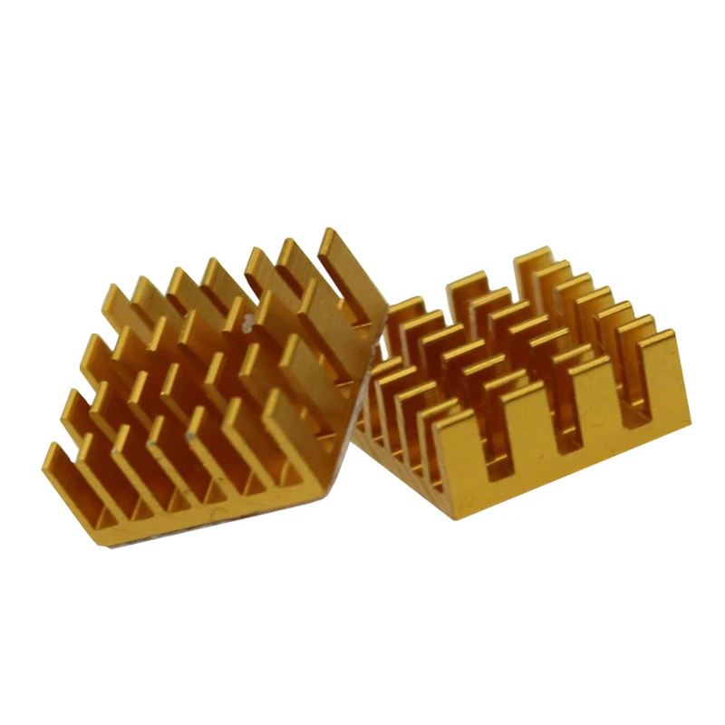 500 шт. 14x14x6mm Золотой теплоотвод алюминиевый чип VGA RAM LED IC электронный радиатор