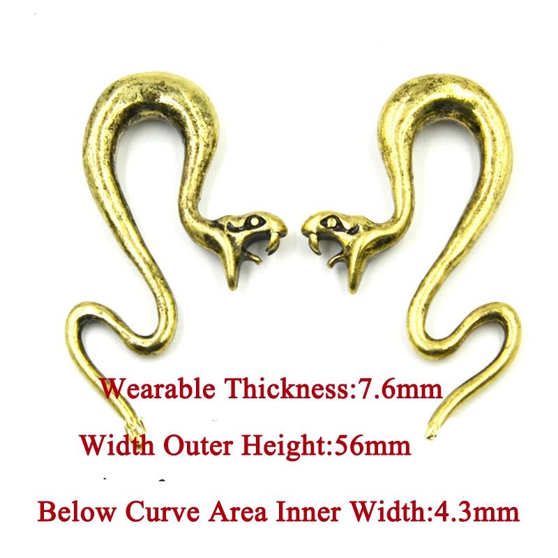 Showlove-2Pcs латунные серьги для ушей, разные стили, iиндия, племенные серьги для ушей, расширители, пробки для пирсинга, серьги, ювелирные изделия для тела