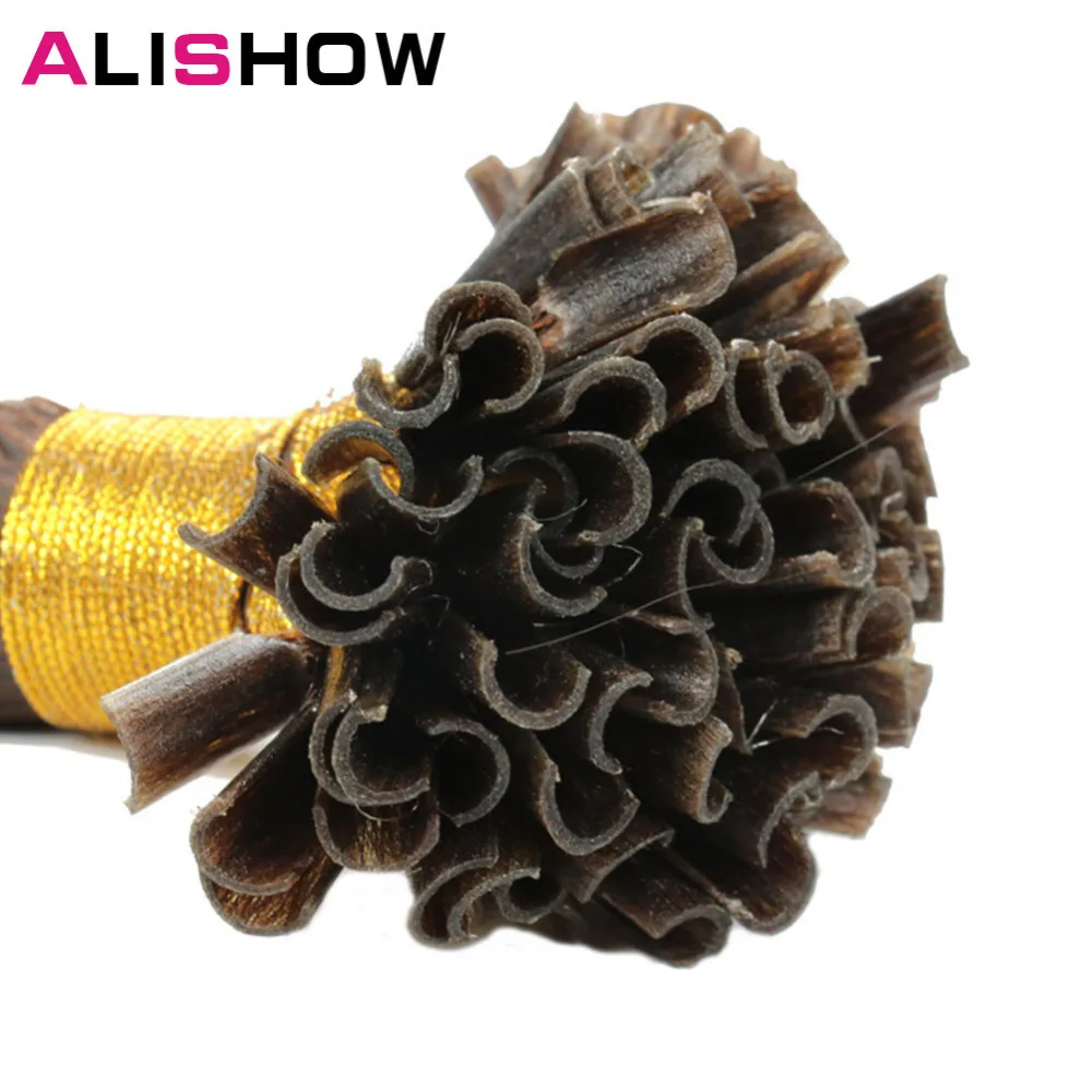 Alishow fusion волосы для наращивания 1 г/пряди remy волосы Предварительно Связанные кератиновые волосы для наращивания на кератиновых капсулах волосы для ногтей 50/упаковка