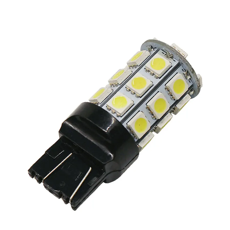2 шт./лот W21/5 Вт 7443 7440 T20 27SMD 5050 супер яркий светодиодный лампы авто лампы, источник Включите Singal задний стоп-сигнал использования парковочной единый светильник