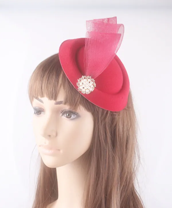 Украшенный вуалеткой головной убор Pillbox Свадебные шляпы Вуалетка основа с брошью