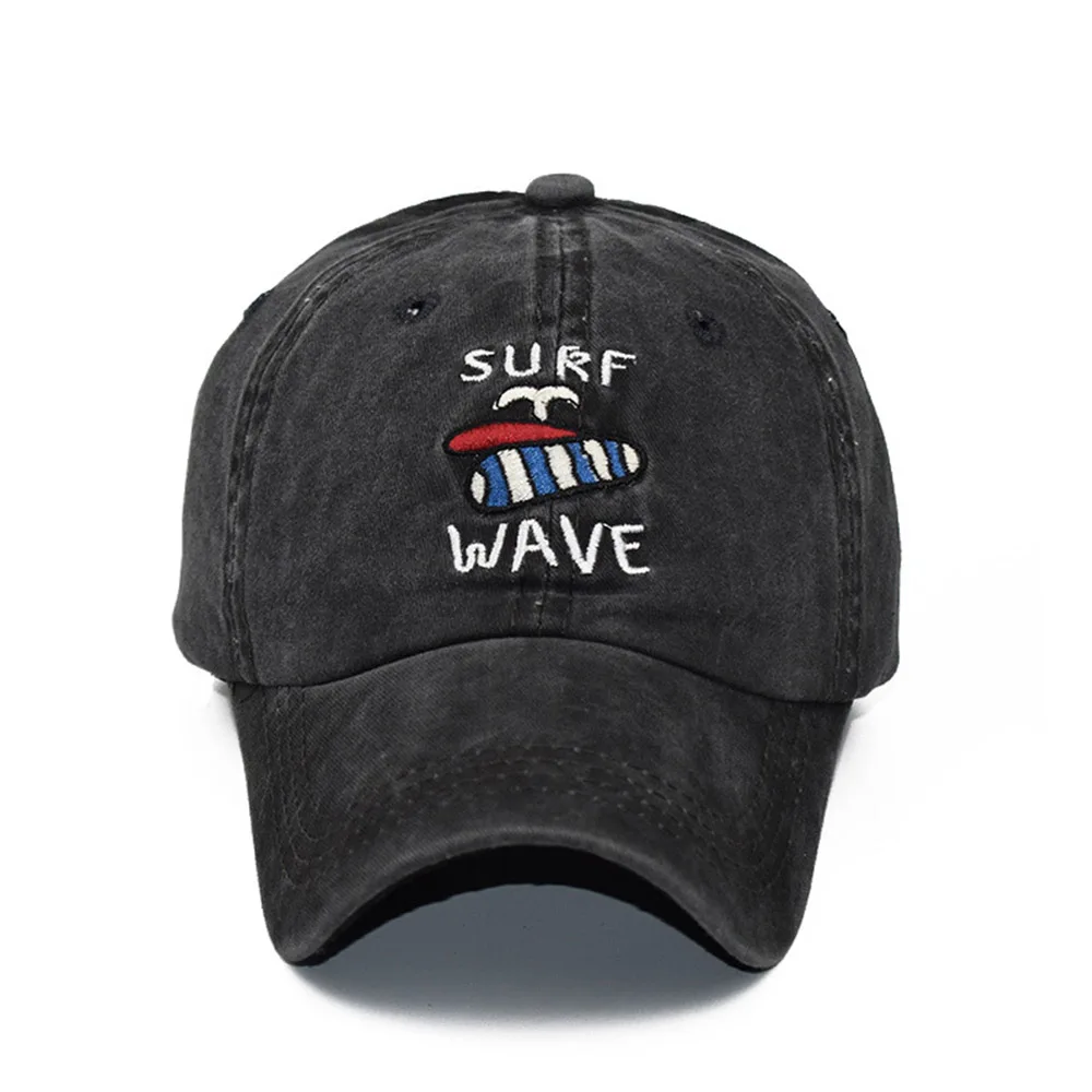FS Snapback шляпа хлопок милый мультфильм волна письмо вышивка для женщин дамы лицо кепки Gorras Hombre мужчин бейсболка папа шапки хип-хоп