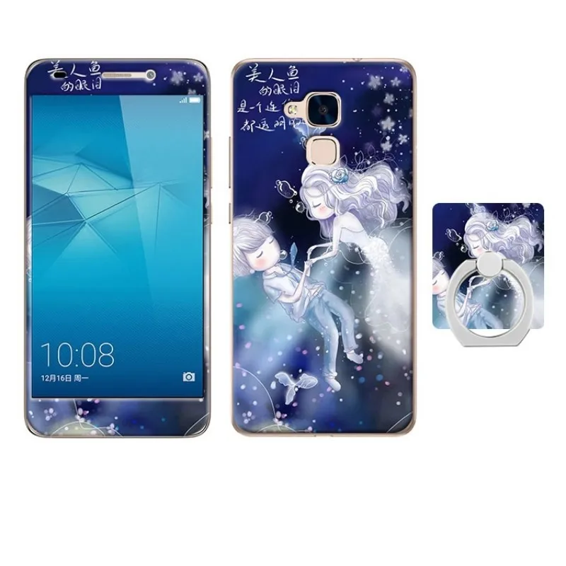 Мультяшный чехол для huawei Honor 5C, чехол с кольцом на палец, мягкий силиконовый чехол для huawei Honor 5C GT3, чехол из закаленного стекла - Цвет: 21
