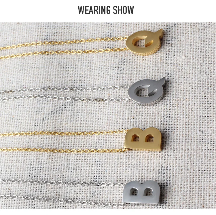 FINE4U N116 начальные 26 букв кулон ожерелье золото/серебро Цвет Нержавеющая сталь Алфавит ювелирные изделия для женщин Подарки на день рождения
