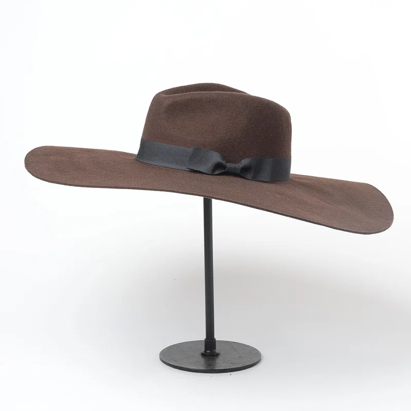 01906-hh8154 британский стиль Зимняя шерстяная сплошная ветровая Шляпа Fedora для мужчин и женщин Панама джазовая, шляпа