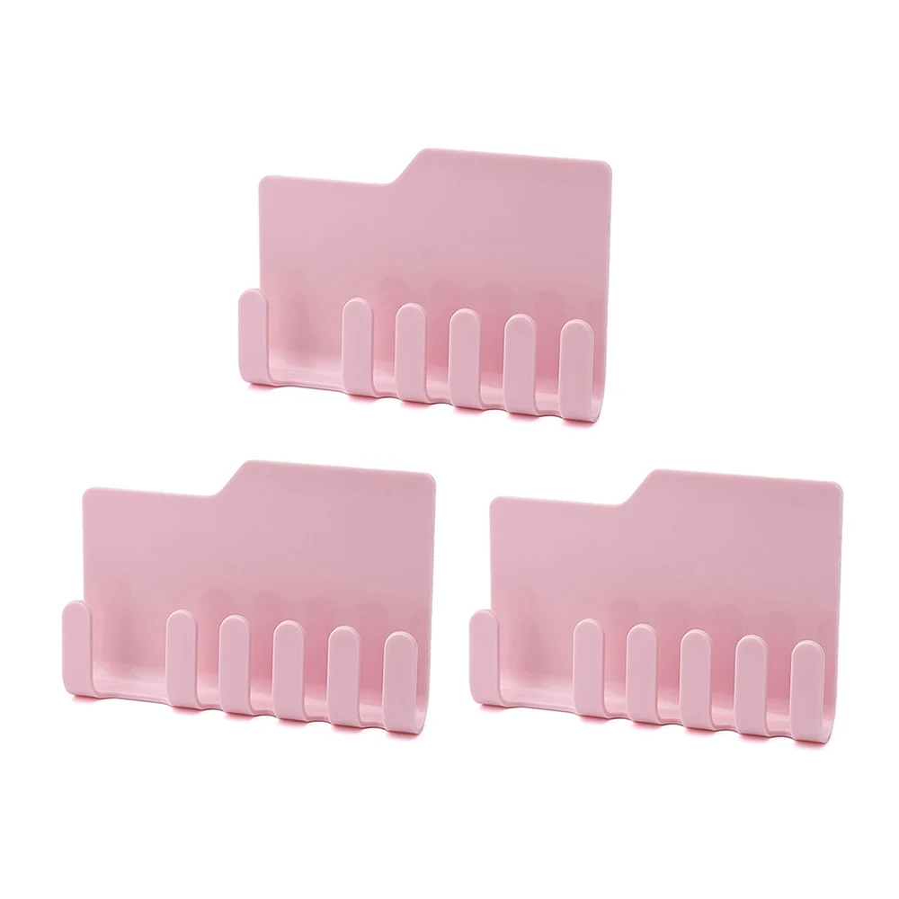 Pink 3pc 4x5x9.5cm 1 шт. многофункциональная клейкая Бритва держатель зубные щетки полка настенный стеллаж Крючки вешалка для туалетной кухни - Цвет: Pink 3pc 4x5x9.5cm