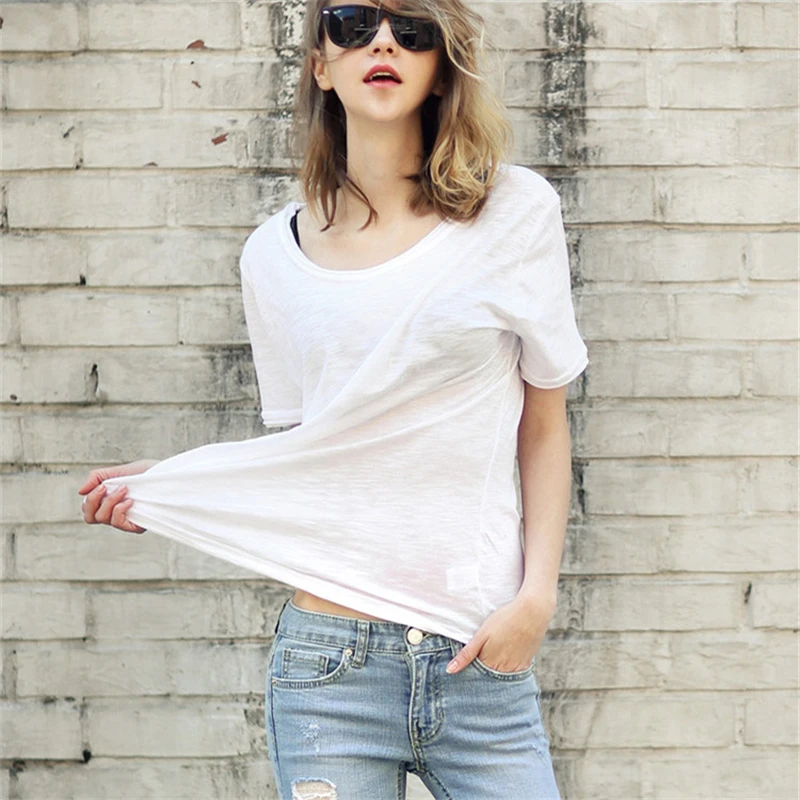Футболка женская белая с коротким рукавом и о вырезом|t-shirt women|t-shirt women fashionfashion t-shirt