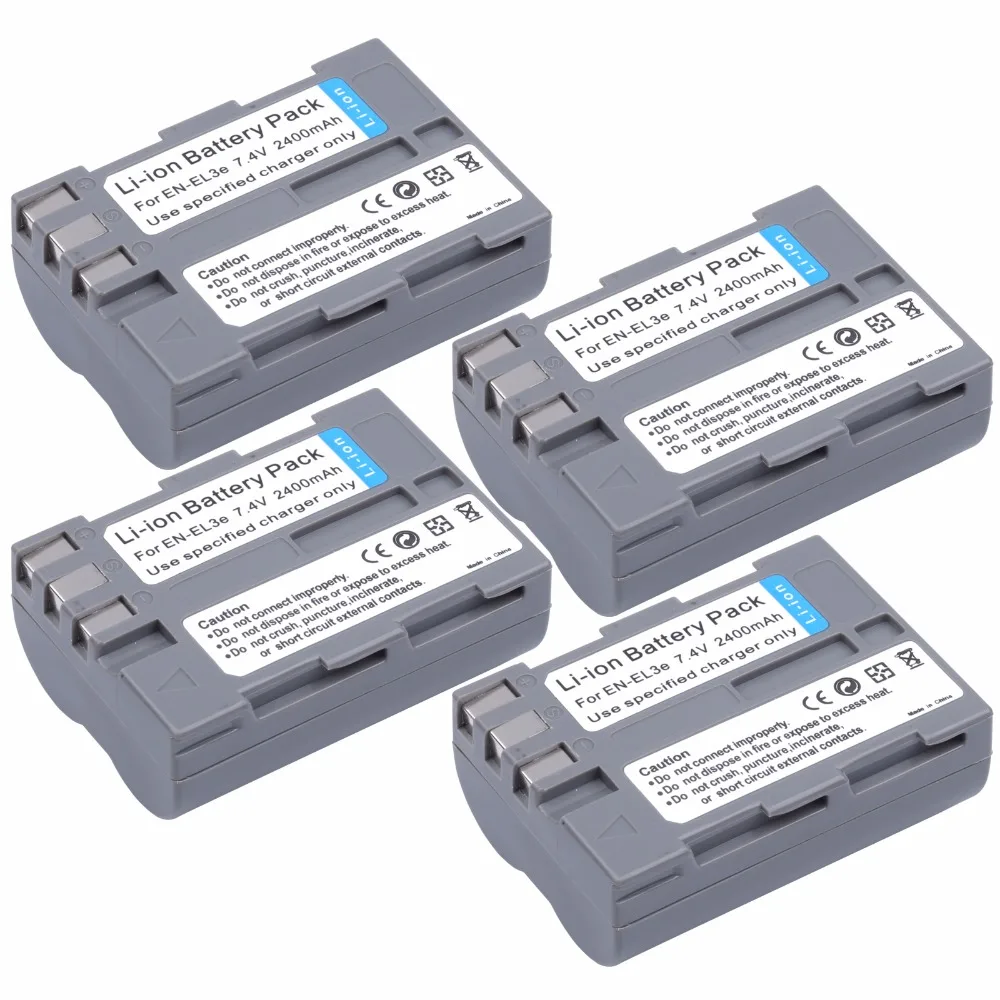 Probty 4Pcs EN-EL3e EN EL3e Battery + DC Charger Kit for Nikon D200 D300S D300 D100 D700 D70S D80 D90 D50 MH-18A Digital Camera |
