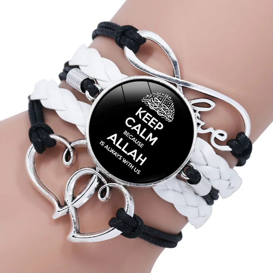 Новинка 2019 Арабский исламский кожаный браслет с надписью Muhammad God Allah