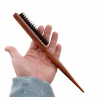 Щетка для волос с деревянной ручкой, натуральная пушистая щетина кабана, расческа против выпадения, парикмахерский инструмент, Парикмахерская щетина