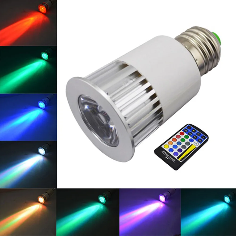 Durable Color Change 5W Holiday Home High Power Bulb With Remote Controller Aluminum E27 Spotlight RGB LED Lamp Magic | Лампы и
