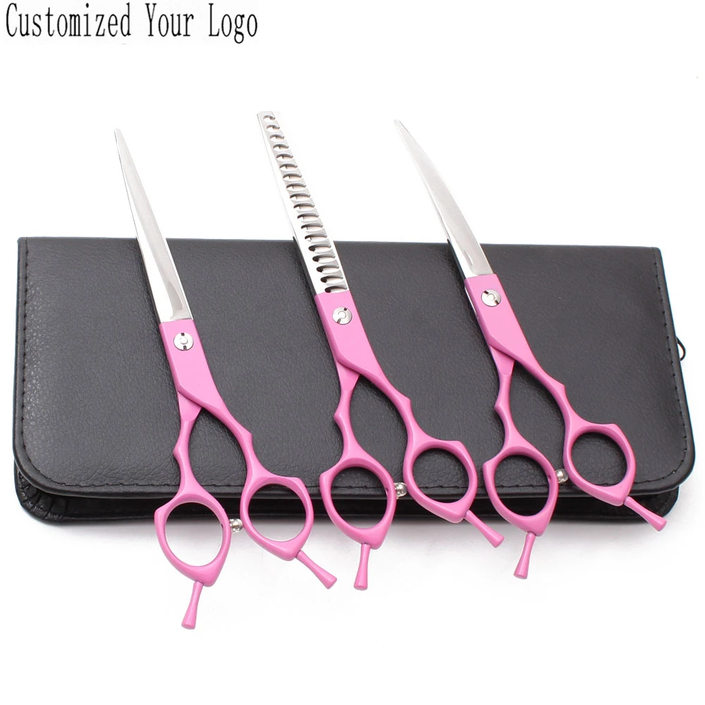 Костюм 6 5 &quotНастройка логотипа 440C ножницы для стрижки собак прямые филировочные