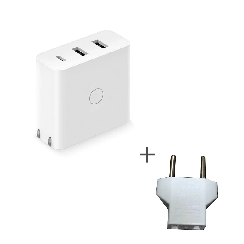 add EU Adapter Xiaomi ZMI USB зарядное устройство 65 Вт 3 порта Переключатель умный выход тип-c 45 Вт USB-A 20 Вт 100-240 В вход, несколько безопасная защита - Тип штекера: add EU Adapter