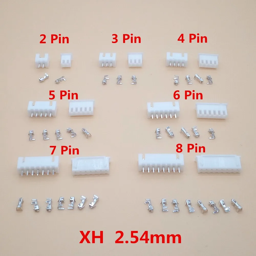 20 комплектов XH 2 54 мм 2/3/4/5/6/7/8/9/10/12 Pin JST разъем штекер гнездо щипцы|Соединители| |
