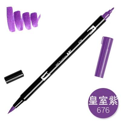 676 TOMBOW AB-T Япония 96 цветов художественная кисть ручка с двумя головками маркер Профессиональный водный маркер ручка для рисования канцелярские принадлежности Kawaii - Цвет: 676