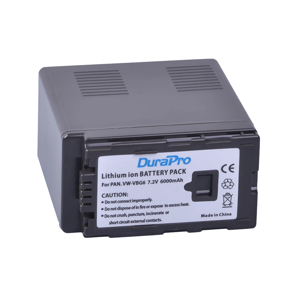 Durapro 1PC 6000mAh VW VBG6 li ion аккумулятор для PANASONIC Φ HMC73 HMC150 HPX250 AC160MC AG HMC71|Цифровые