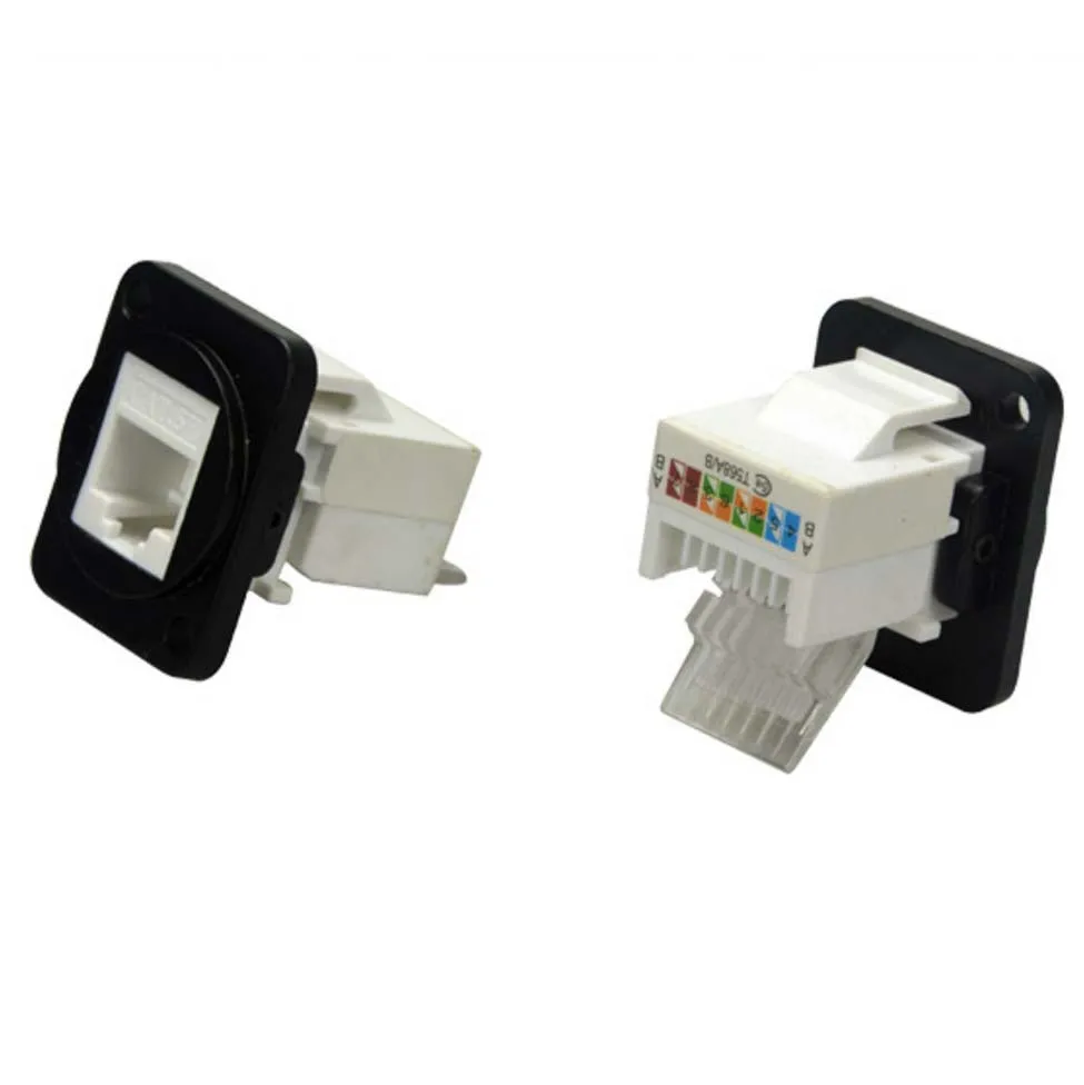 Высокое качество 100 шт./лот Тип D CAT5E розетка Ethernet с пластиком