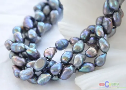 Ожерелье из пресноводного жемчуга в стиле барокко 4 ряда 20 дюймов 8-9 мм | Украшения