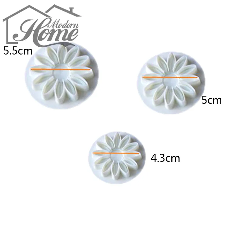 3 шт./компл. Подсолнух цветок маргаритки помадка торт печенья Плунжер резак