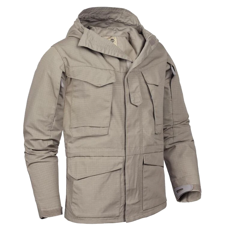 Khaki M65, Британская, американская, Армейская, тактическая куртка, повседневная, водонепроницаемая, ветровка, для мужчин, зима, осень, летная, пилот, пальто, толстовка, военная, полевая куртка - Цвет: Khaki