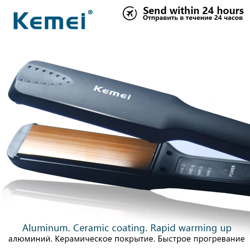Kemei km 329 выпрямитель для волос Турмалин Керамическая нагревательная пластина