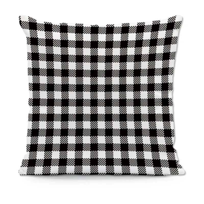Square Geometry Pattern Cushion Covers Black and White Stitching Pillow For Chair Birthday Party Adult Sofa Cushions Home Decor | Дом и сад