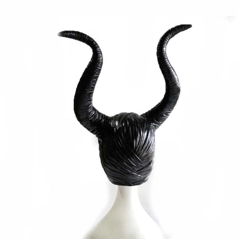 Maleficent шапка-маска с рогами ведьмы шлем для косплея шляпа черная фея демон