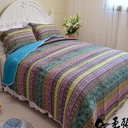 3 шт. бирюзовое хлопковое постельное белье в стиле бохо|turquoise quilt|patchwork quilthandmade