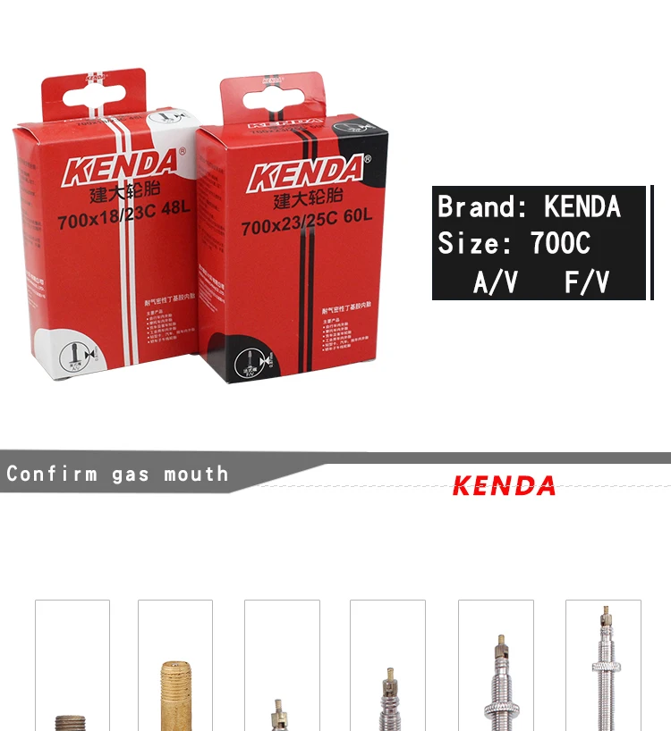 Kenda шины для горного велосипеда, шоссейные велосипедные шины 700*18 23 25 28 32 35 43 45C, запчасти для велосипеда AV FV, велосипедные бутиловые резиновые велосипедные внутренние трубы