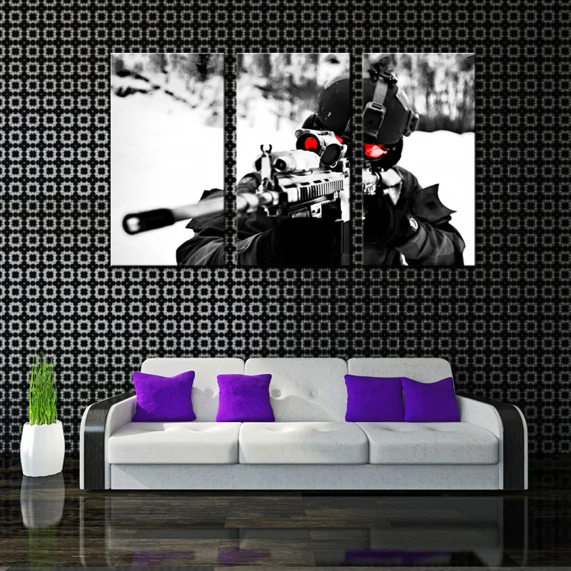 Абстрактная живопись настенное искусство маслом HD печать фото 3 панели