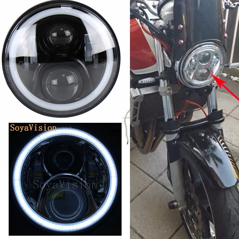 7 &quotкруглая светодиодная фара с глазами Angler DRL для Honda мотоциклетная CB1300 Hornet 250 600