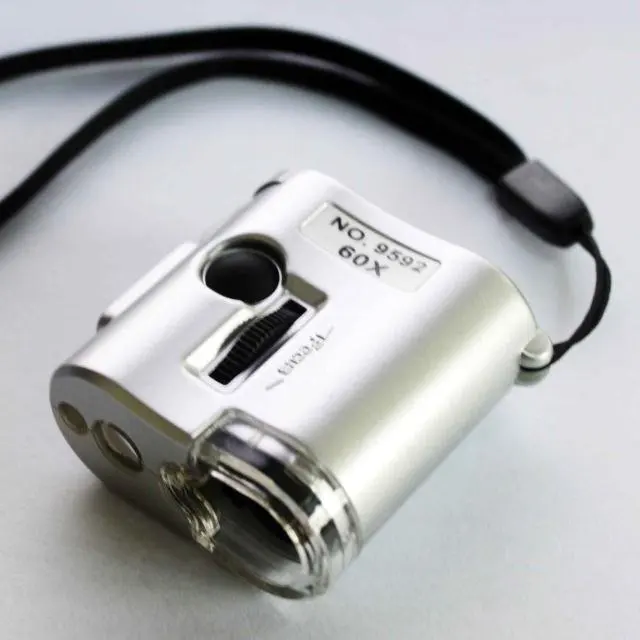 Ювелирная оценка ручная Лупа 60X с легкой химической лабораторной