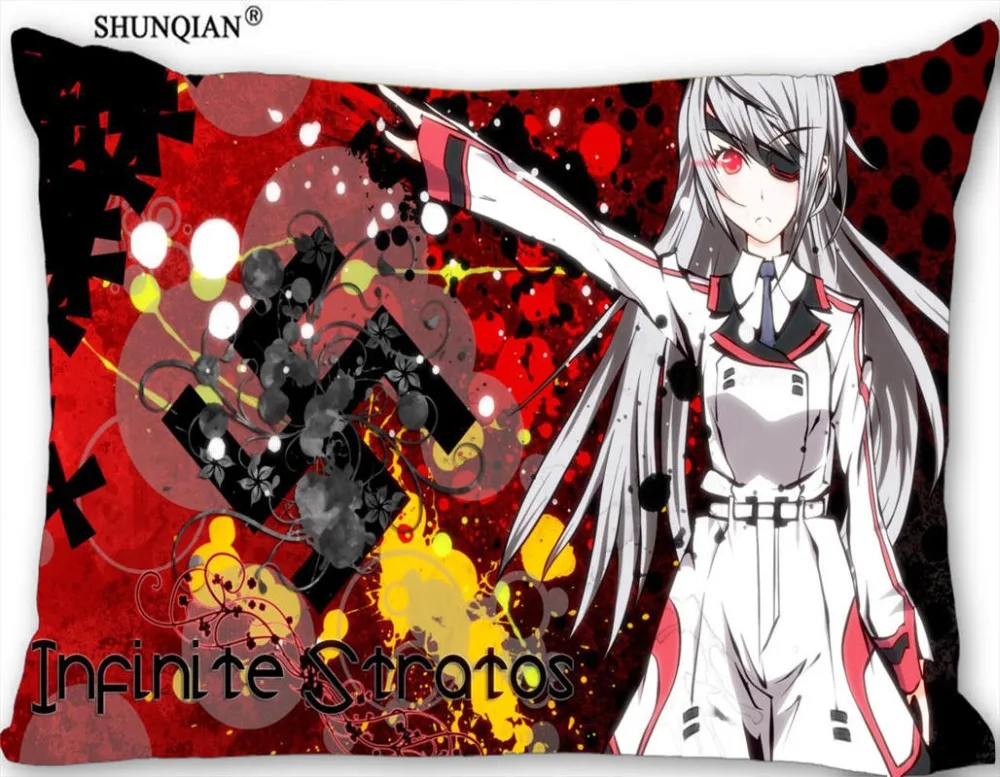 

Горячая Распродажа, симпатичная Прямоугольная подушка InfiniteStratos, чехол на молнии, свадебная Подушка на заказ, чехол для телефона (с двух стор...