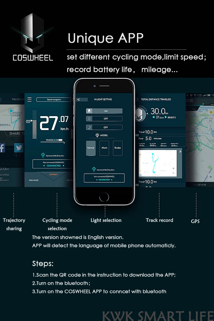 COSWHEEL A-ONE X 10 дюймов 30 км складной электрический скутер портативный подвижный скутер для взрослых Электрический велосипед