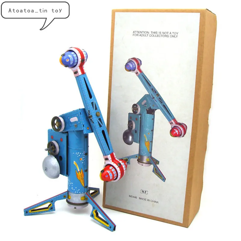 

Винтажная Коллекция вращающихся ракетных оловянных игрушек Классическая заводная модель колеса обозрения оловянная игрушка для взрослых ...