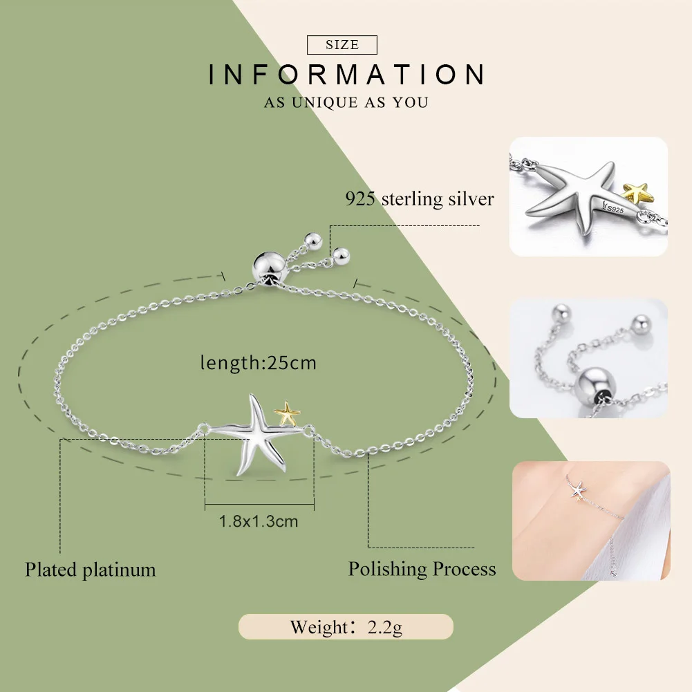 WOSTU Новый трендовый настоящий браслет из серебра 925 пробы с цепочкой в виде