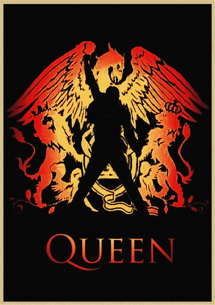 С группой Queen музыкальный крафт Бумага плакат Винтаж печатным рисунком основа декоративная настенная живопись Стикеры - Цвет: Белый