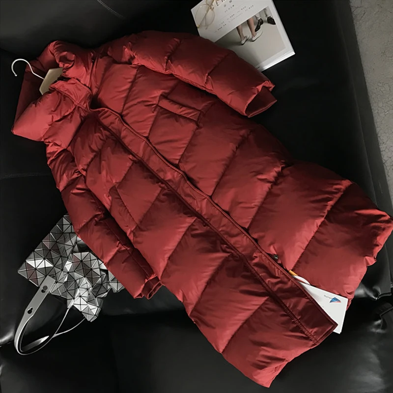 Winter Jacket Women Long Parka Thick Duck Down Coat 2019 Solid Hooded Warm Parkas Snow Waterproof Outwear | Женская одежда