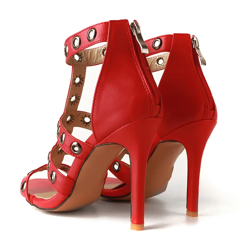 Сандалии гладиаторы женские с открытым носком туфли на шпильке 10 см высокий