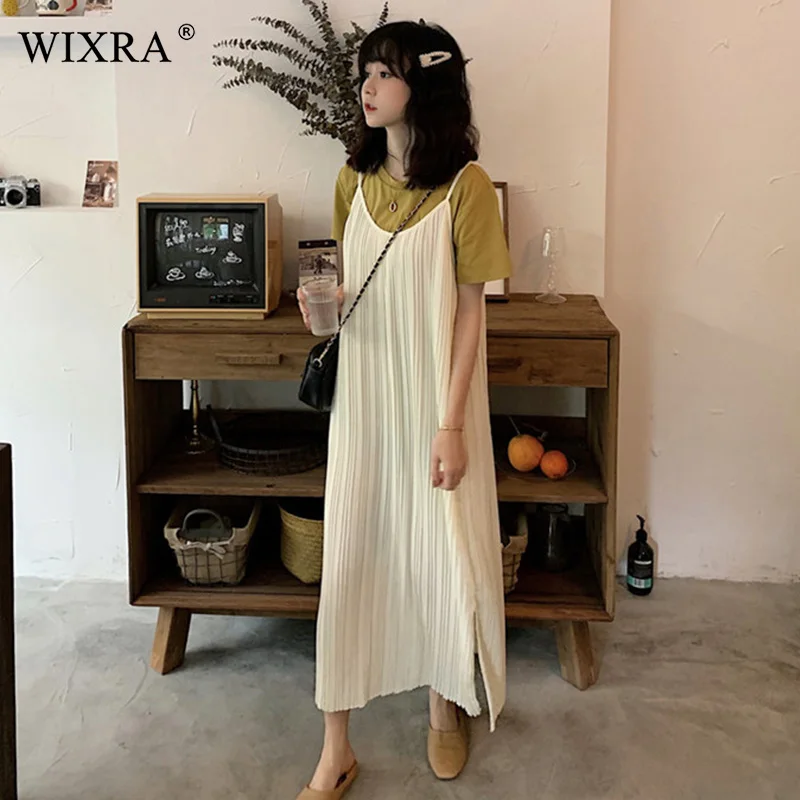 Женское платье с открытой спиной WIXRA базовое на тонких бретельках треугольным