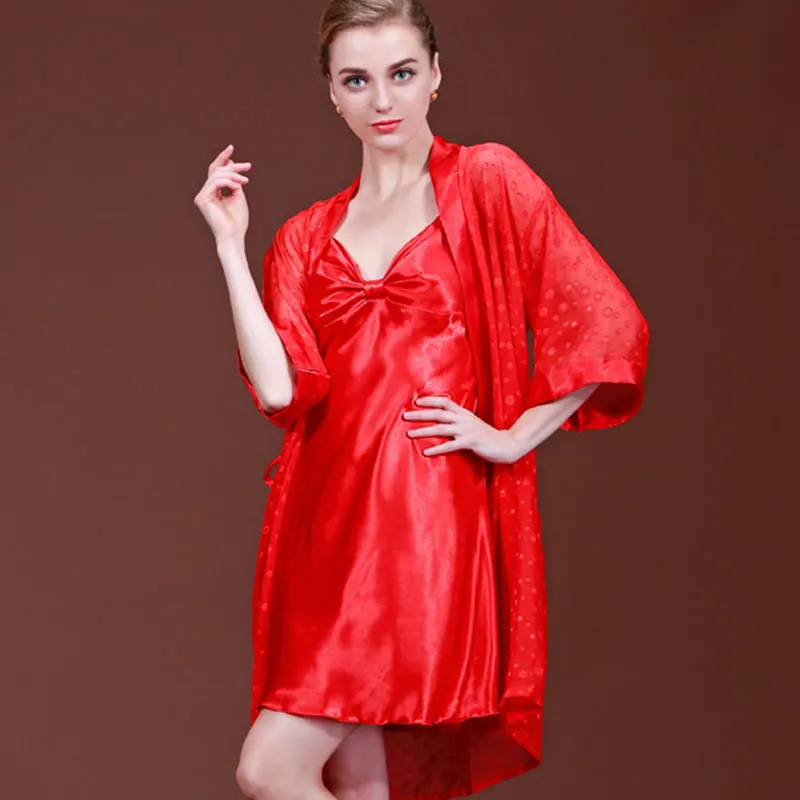 Новинка для беременных женщин сексуальный шелковый банный халат с вышивкой