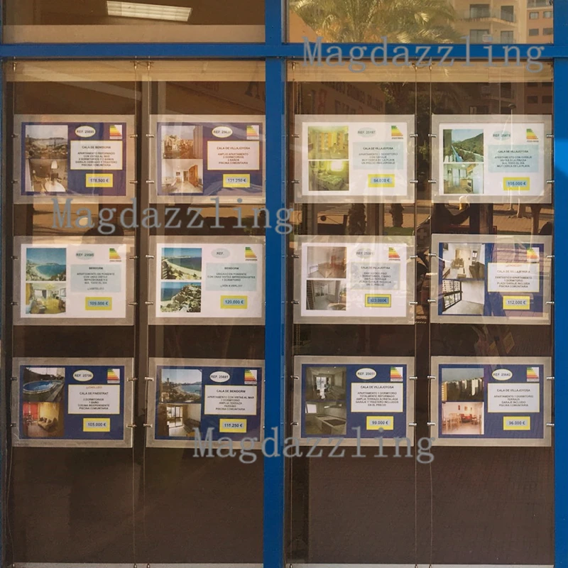 12 шт. двусторонняя акриловая Светодиодная панель для окон A3 магнитная открытая