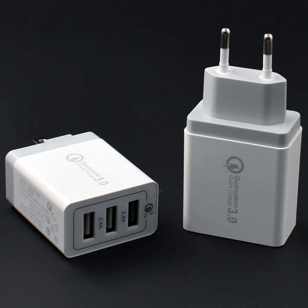 10 шт. 3 порта быстрое зарядное устройство QC 0 30 Вт USB для iPhone 7 8 iPad Samsung S8 Huawei Xiaomi QC3.0